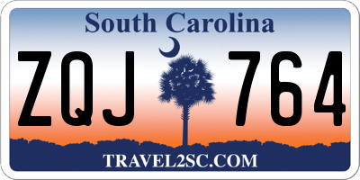 SC license plate ZQJ764