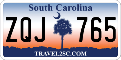 SC license plate ZQJ765