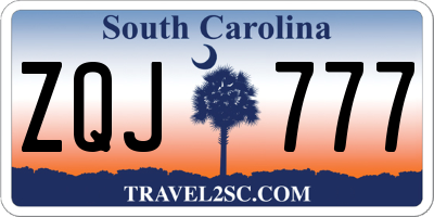 SC license plate ZQJ777