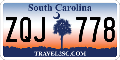 SC license plate ZQJ778