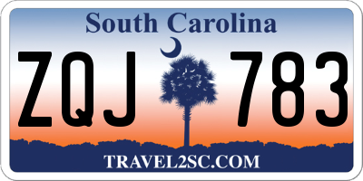 SC license plate ZQJ783