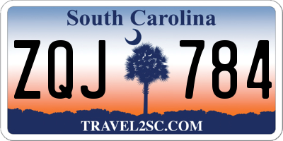 SC license plate ZQJ784
