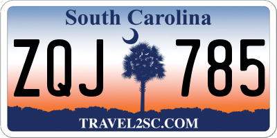 SC license plate ZQJ785