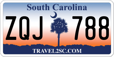 SC license plate ZQJ788