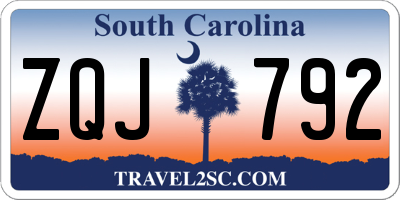 SC license plate ZQJ792