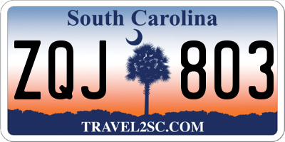 SC license plate ZQJ803