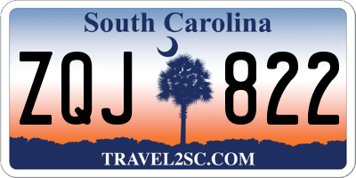 SC license plate ZQJ822