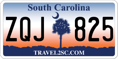 SC license plate ZQJ825