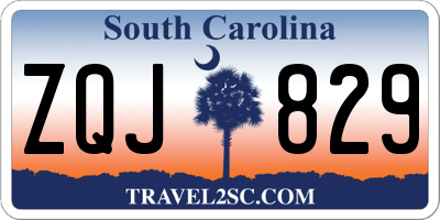 SC license plate ZQJ829