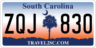 SC license plate ZQJ830
