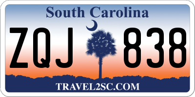 SC license plate ZQJ838
