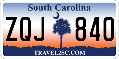SC license plate ZQJ840