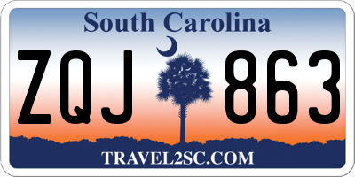 SC license plate ZQJ863