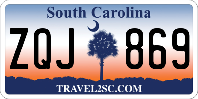 SC license plate ZQJ869