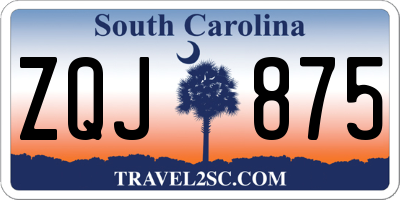 SC license plate ZQJ875