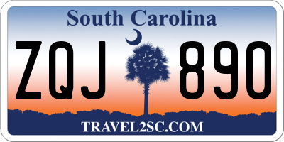 SC license plate ZQJ890