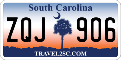 SC license plate ZQJ906