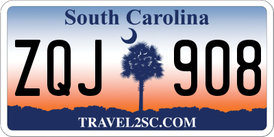 SC license plate ZQJ908
