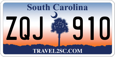 SC license plate ZQJ910