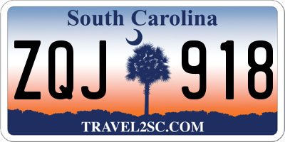 SC license plate ZQJ918