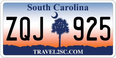 SC license plate ZQJ925