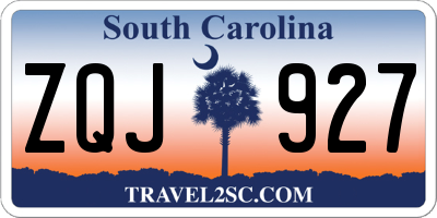 SC license plate ZQJ927