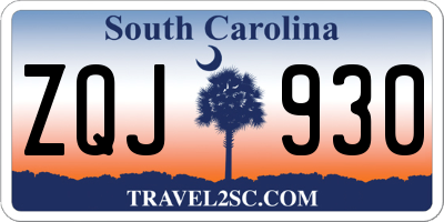 SC license plate ZQJ930