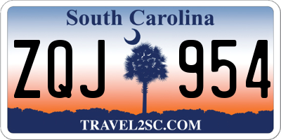 SC license plate ZQJ954