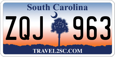 SC license plate ZQJ963