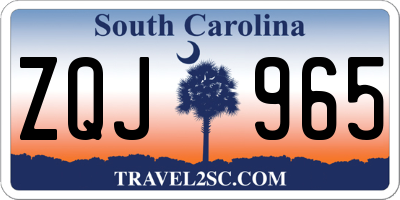 SC license plate ZQJ965