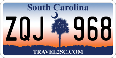 SC license plate ZQJ968