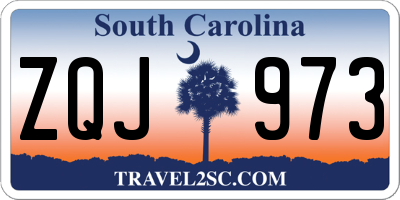 SC license plate ZQJ973