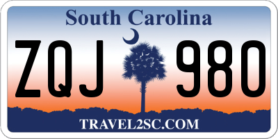 SC license plate ZQJ980