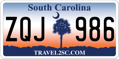 SC license plate ZQJ986