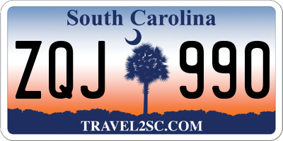 SC license plate ZQJ990