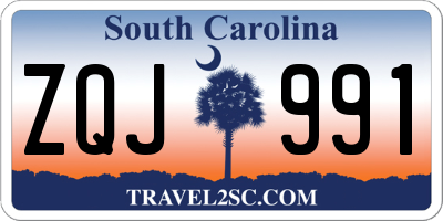 SC license plate ZQJ991
