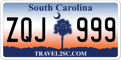 SC license plate ZQJ999