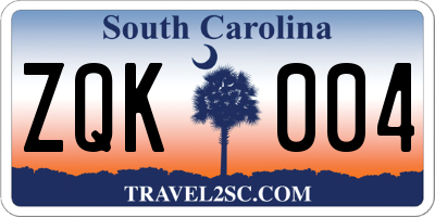 SC license plate ZQK004