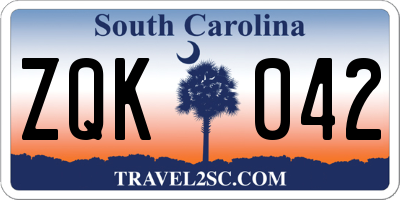 SC license plate ZQK042