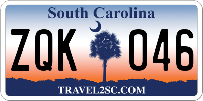 SC license plate ZQK046