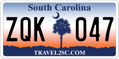SC license plate ZQK047