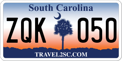SC license plate ZQK050