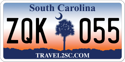 SC license plate ZQK055