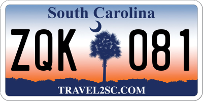 SC license plate ZQK081