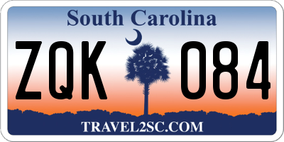 SC license plate ZQK084