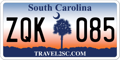 SC license plate ZQK085