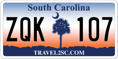 SC license plate ZQK107