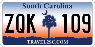 SC license plate ZQK109