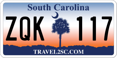 SC license plate ZQK117