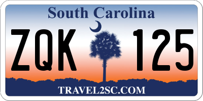 SC license plate ZQK125